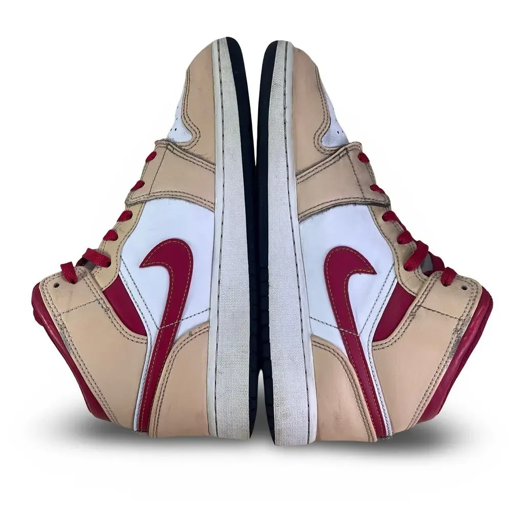 Nike Air Jordan 1 Mid Light Curry Cardinal Youth Size 6 Womens Size 7.5